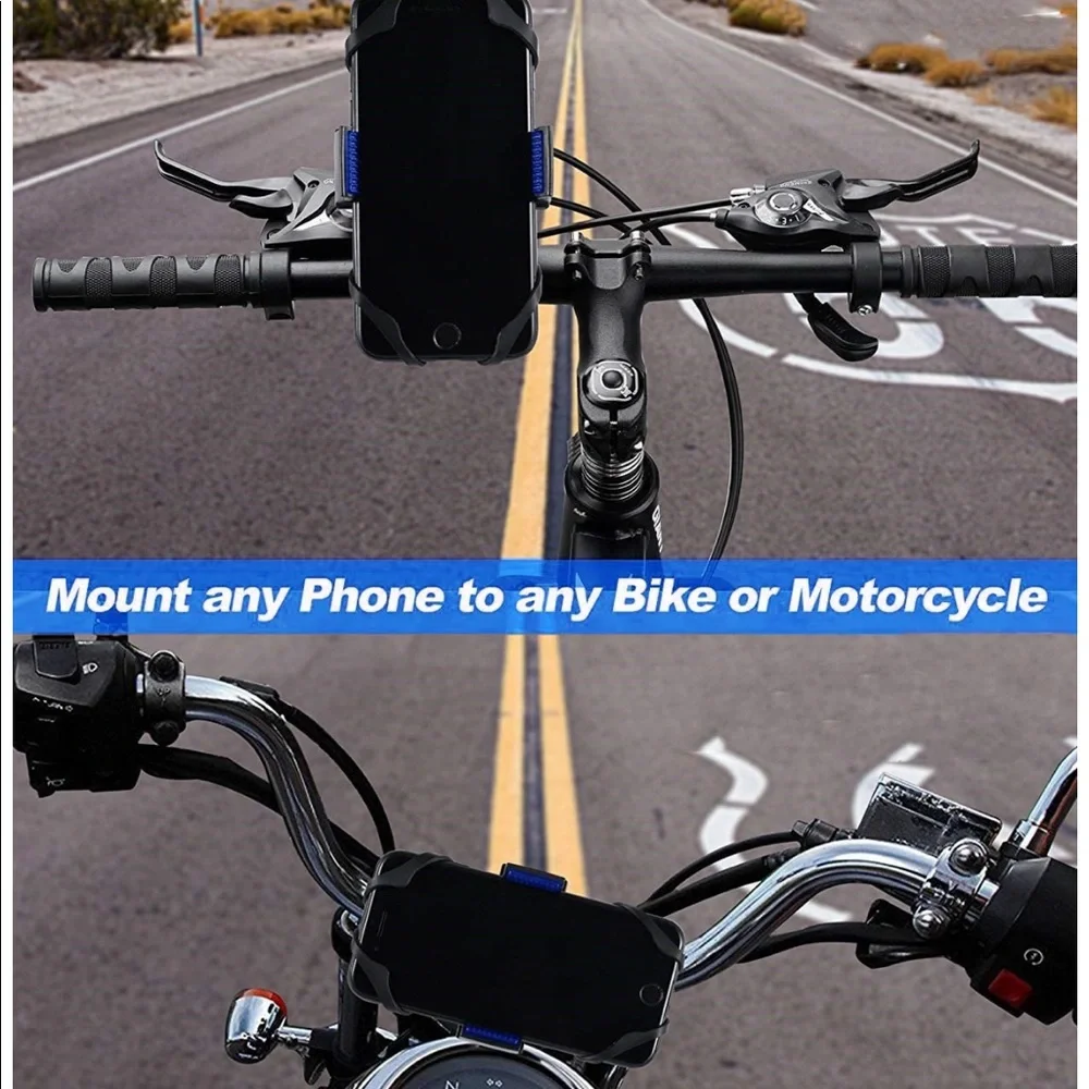 Bicycle Phone Holder, Blue, Black